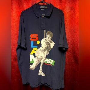 Polo by Ralph Lauren Rear Slam Tennis print polo shirt.  SZ XXL